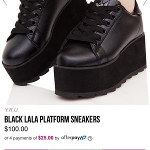 black lala platform sneakers